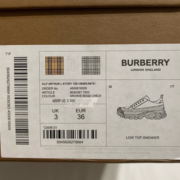 Burberry Arthur Check Chunky Sneakers (Woman) - Picture 10 of 13
